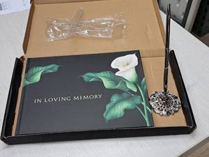 lot 155 image: Lot of (10) In Loving Memory Record Book with Pen and Holder (in box)
