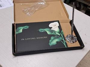lot 158 image: Lot of (20) In Loving Memory Record Book with Pen and Holder (in box)