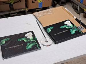 lot 149 image: Lot of (20) In Loving Memory Record Book with Pen and Holder