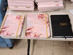 lot 177 image: (2) Daily Planners 6x8, (4) Daily Planners 7x9-12, (5) Black Diaries 6x8 with Box and Pen