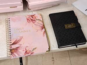 lot 194 image: (30) Daily Planners 7x9-12, (30) Black Diaries 6x8