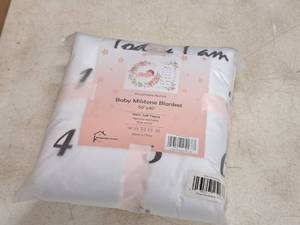 lot 116 image: Lot of (10) Houseware Homes Girls Baby Milestone Blankets