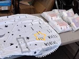lot 78 image: Lot of (6) Houseware Homes Baby Milestone Blankets - Girls and Unisex