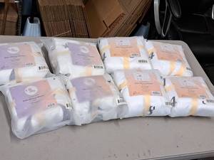 lot 93 image: Lot of (8) Houseware Homes Baby Milestone Blankets - Boys (x4) and Unisex (x4)