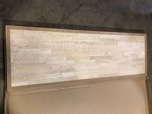 lot 14 image: Hampton Bay 6 ft. L x 25 in. D Unfinished Hevea Solid Wood Butcher Block Countertop With Square Edge  Customer Returns See Pictures