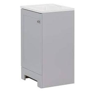 Glacier Bay 19 in. Single Sink Pearl Gray Bath Vanity with White Cultured Marble Top (Assembled) Customer Returns See Pictures