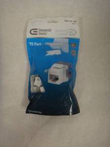 lot 12-H2025 image: Commercial Electric Cat-6 Jack in White (25-Pack)