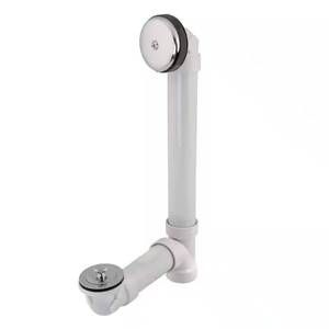 lot 18-H2025 image: Everbilt Twist and Close 1-12 in. Sch. 40 White PVC Pipe Bath Waste and Overflow Tub Drain in Chrome