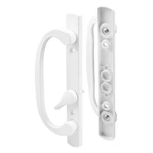 lot 19-H2025 image: Prime-Line Diecast, White, Patio Door Handle, Offset Thumb turn