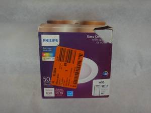 lot 25-H2025 image: Philips 4 in. LED Color Changing 50-Watt Equivalent Wi-Fi Smart Recessed Light Kit Powered by WiZ with Bluetooth (1-Pack)