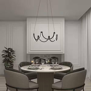 lot 35-H2025 image: Artika Adelia 25-Watt 1 Light Black Modern 5 CCT Integrated LED Pendant Light Fixture for Dining Room or Kitchen