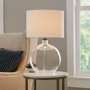 lot 36-H2025 image: Hampton Bay Windmere 21.5 in Clear Glass Table Lamp