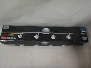 lot 38-H2025 image: Hampton Bay Burgate 2 ft. 4-Light Brushed Nickel Integrated LED Fixed Track Lighting Kit