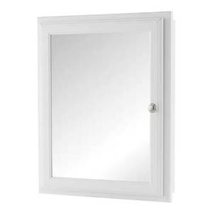 lot 39-H2025 image: Home Decorators Collection 20.8 in. W x 25.8 in. H Rectangular Wood Composite Medicine Cabinet with Mirror