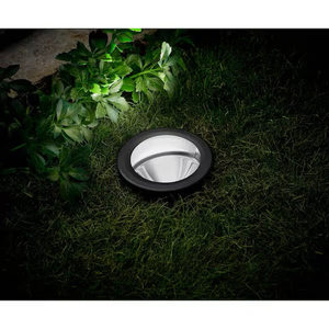 lot 55-H2025 image: Hampton Bay 600 Lumen Low Voltage 6 in. Black LED Outdoor InGround Well Light Adjustable Light Color Integrated LED (1-Pack)