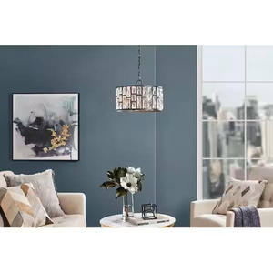 lot 57-H2025 image: Home Decorators Collection Kristella 4-Light Black Crystal Chandelier