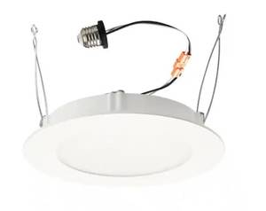 lot 60-H2025 image: Commercial Electric Ultra Slim Integrated LED 6 in Round Adj Color Temp Retrofit Recessed Light for Kitchen Bath Living Rooms, White