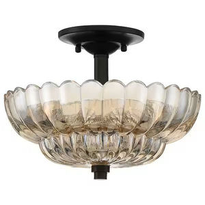 lot 63-H2025 image: Home Decorators Collection Adaview 11.75 in. 3-Light Mottled Cocoa Semi-Flush Mount