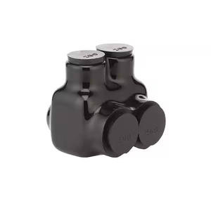 lot 69-H2025 image: Commercial Electric 6 AWG to 250 MCM Dual-Rated 2-Port 1-Sided Entry Insulated Multiple Tap Connector, Black