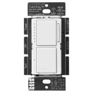 lot 70-H2025 image: Lutron Maestro LED Dual Dimmer and Switch, 75-Watt LED Bulbs2.5 Amp Fans, Single-Pole, White (MACL-L3S25H-WH)