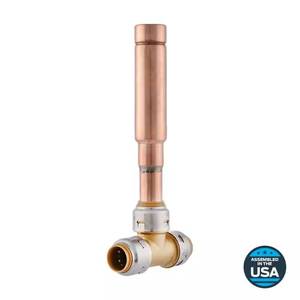 lot 76-H2025 image: SharkBite Max 12 in. Push-to-Connect Brass Residential Water Hammer Arrestor Tee