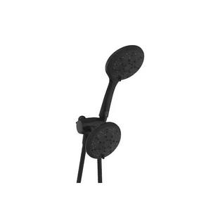 lot 78-H2025 image: Glacier Bay 6 -Spray Patterns with 1.8 GPM 4.5 in. Wall Mount Dual Shower Heads in Matte Black