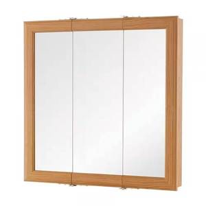lot 93-H2025 image: Home Decorators Collection 24 in. W x 24 in. H Rectangular Medicine Cabinet with Mirror