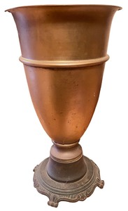 lot 21 image: Copper Urn with Flared Top and Pedestal Base