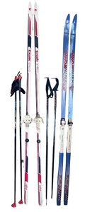 lot 81 image: Two Pairs of Vintage Skis & Ski Poles- Trak Glide & Atomic Beta Brands