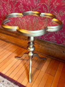 lot 67 image: Gold Colored Alyssa Brand Accent Flower Shaped Accent Table