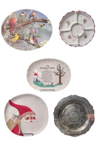 lot 73 image: Serving Platters & Bird Lazy Susan