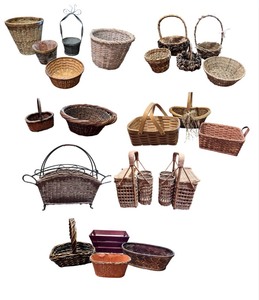 lot 68 image: Assortment of Baskets including Two Wicker Wine Picnic Baskets