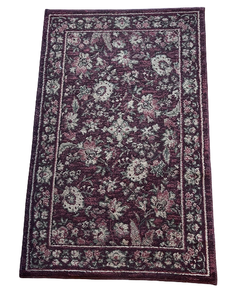 lot 87 image: Handwoven Wool Floral Red Area Rug
