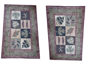 lot 88 image: Pair of Area Rugs with Leaf Pattern