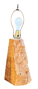 lot 125 image: Vintage Live Edge Wood Table Lamp