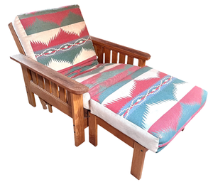 lot 11 image: Mission, Western Style Futon Chair & Ottoman - Lotz USA Brand