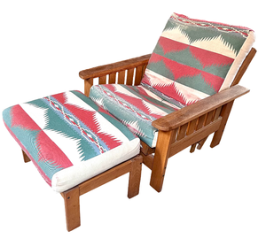 lot 12 image: Mission, Western Style Futon Chair & Ottoman - Lotz USA Brand