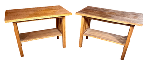 lot 9 image: Pair of Solid Oak Mission Style End Tables