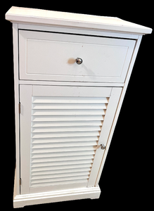 lot 112 image: Small White Bathroom Storage Cabinet
