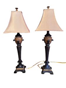 lot 16A image: Pair of Cast Plaster 31 Table Lamps