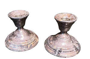 lot 58 image: Lamerie Sterling Weighted Candle Stick Holders