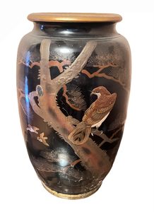 lot 51 image: Antique Japanese Hand Painted Vase With HawkEagle