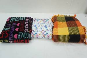 lot 9 image: Fleece Blanket Lot (3ct)