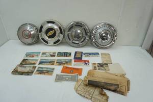 lot 27 image: Vintage Hubcaps & Postcards