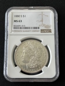 lot 12 image: 1880-S Morgan Dollar NGC MS63