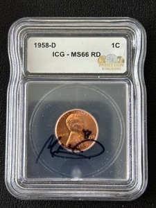 lot 24 image: 1958-D Lincoln Cent ICG MS66 Red