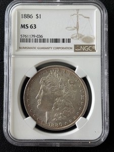 lot 30 image: 1886 Morgan Dollar NGC MS63