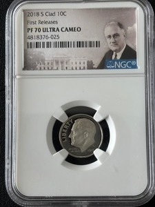 lot 69 image: 2018-S Roosevelt Dime Proof NGC PF70 Ultra Cameo