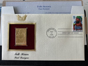 lot 112 image: Paul Bunyan Gold Foil Stamp