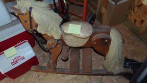 lot 337 image: Handcrafted Wooden Horse